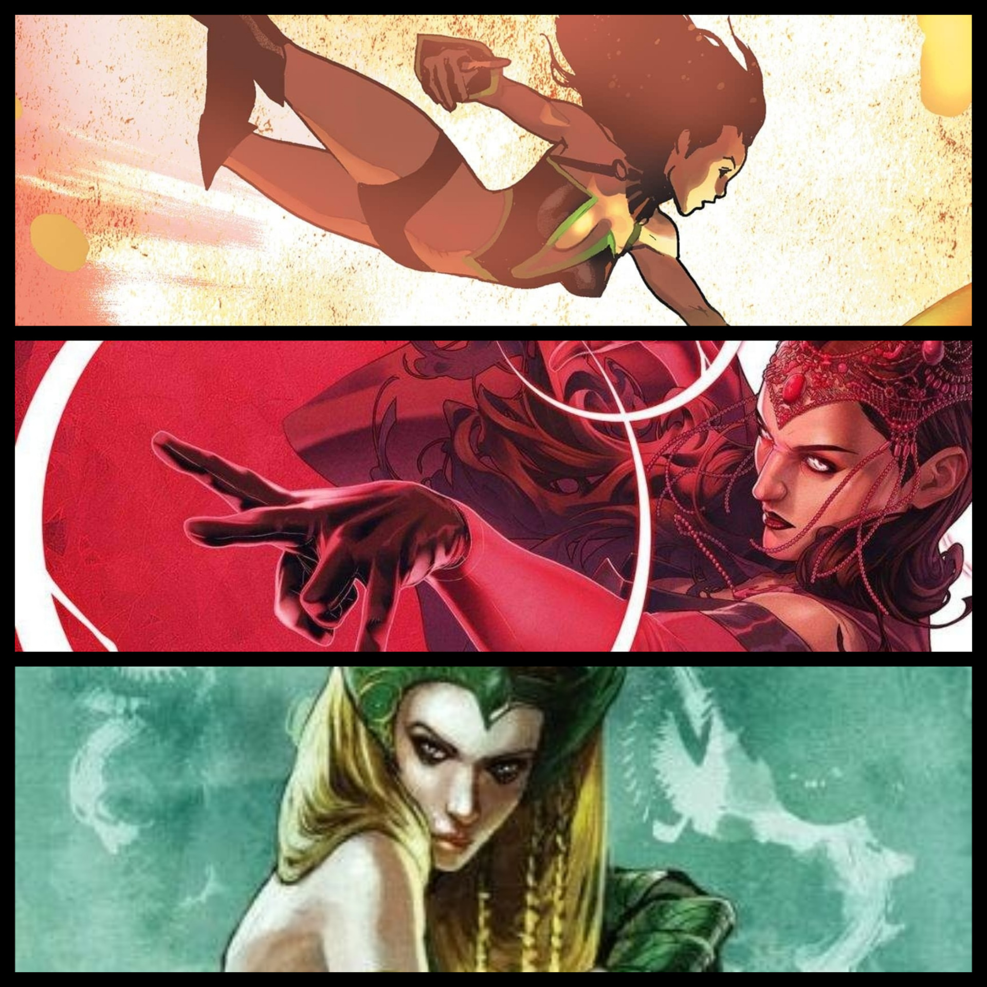 Sersi, Scarlet Witch and Enchantress vs Magik, Jean Grey and Sue Storm